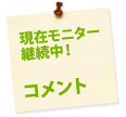 現在モニター継続中！コメント